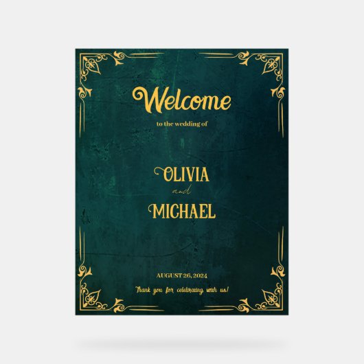 Bienvenue Vert Foncé Vintage (Recto)