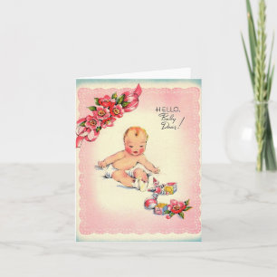 Bienvenue vintage Nouvelle carte bébé