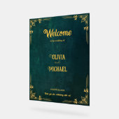 Bienvenue vintage vert foncé (Angle)