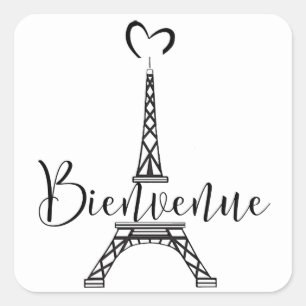 "Bienvenue" (welkom in het Frans) Vierkante Sticker