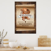 Bienvenue Western Country Boots Poster (Cuisine)