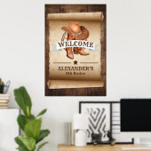 Bienvenue Western Country Boots Poster (Bureau à domicile)