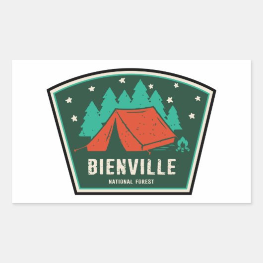 Bienville National Forest Camping Rechthoekige Sticker (Voorkant)