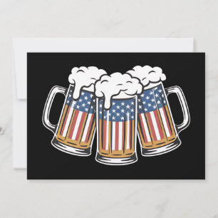Bier 4 juli Amerikaanse vlag Amerikaanse retro Kaart