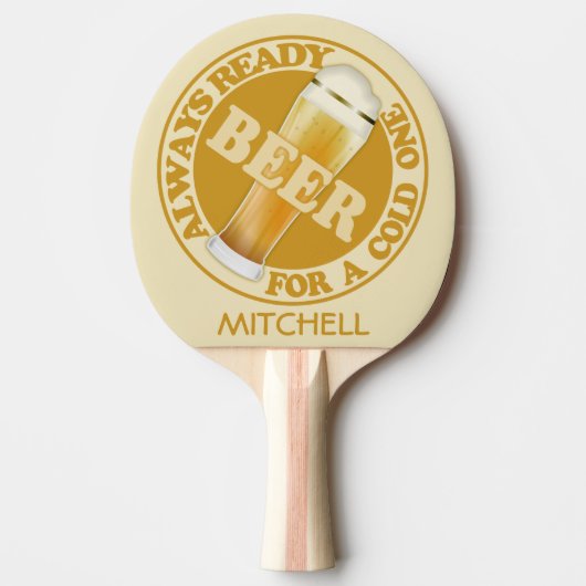 BIER aangepaste naam ping pong paddle Tafeltennisbatje (Voorkant)