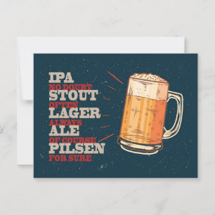 Bier altijd. poster. bier briefkaart