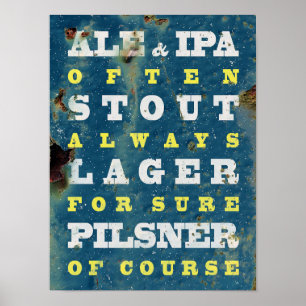 Bier altijd. poster. bier poster