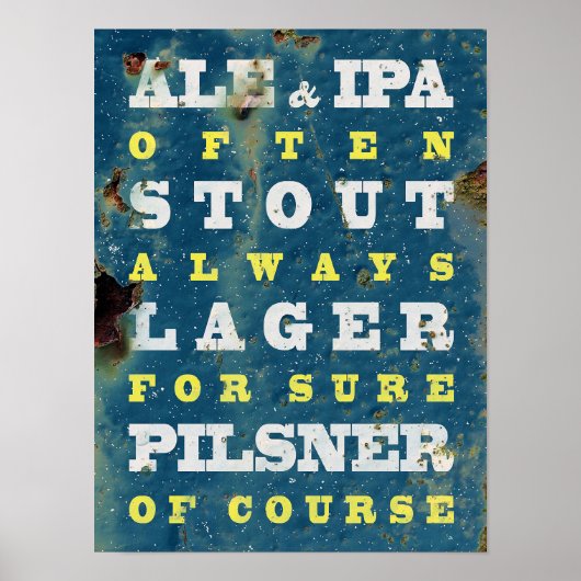 Bier altijd. poster. bier poster (Voorkant)