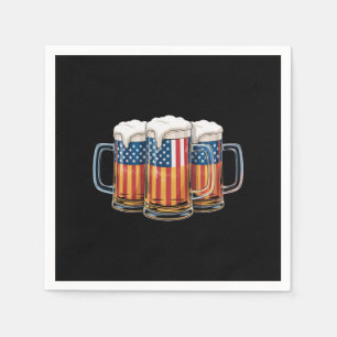 Bier Amerikaanse Vlag 4 juli Merica Drinken USA Servet