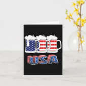 Bier Amerikaanse Vlag 4e Juli Merica VS Drinken Kaart (Gele Bloem)