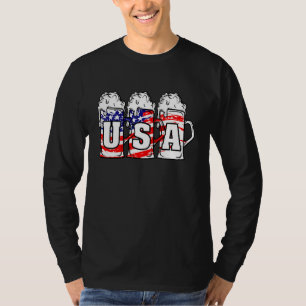 Bier Amerikaanse vlag Patriottische 4 juli Meri T-shirt