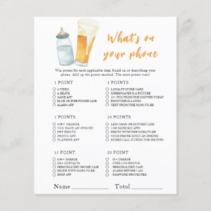 Bier baby shower - Wat is er op uw telefoon spel