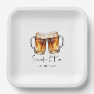 Bier & BBQ bruiloft Papieren Bordje