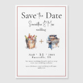 Bier & BBQ Bruiloft Save the Date Magnetische Uitnodiging (Voorkant)