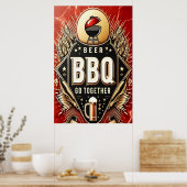Bier & BBQ Ga samen Poster (Keuken)