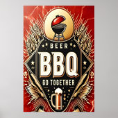 Bier & BBQ Ga samen Poster (Voorkant)