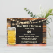 Bier BBQ verjaardagsfeestje uitnodiging (Staand voorkant)