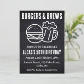 Bier BBQ verjaardagsuitnodiging Kaart (Staand voorkant)