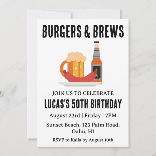 Bier BBQ verjaardagsuitnodiging Kaart (Voorkant)