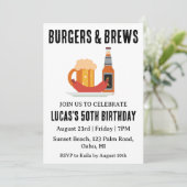 Bier BBQ verjaardagsuitnodiging Kaart (Staand voorkant)