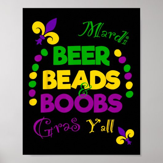 Bier Bead Borst Grappig Carnaval Feest Geschenk He Poster (Voorkant)