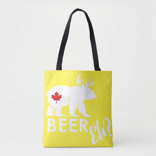 Bier beer Gele canvas tas (Voorkant)