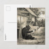 Bier - Beer, hond en Donkey Briefkaart (Voorkant / Achterkant)