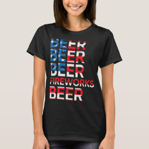 Bier Bier Brandwerkend Bier Vlag VS 4e van Ju T-shirt