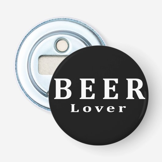 Bier, bierminnaar button flesopener (Voorkant)