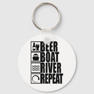 Bier Boot Rivier Herhaling Drinken Rivier Leven  Sleutelhanger