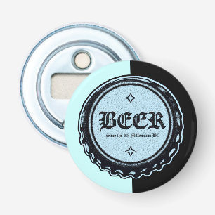 BIER - Bottle Pet Lite blauw en zwart Button Flesopener