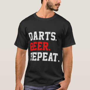 Bier Darts Bier Herhaal Dart Speler Dartboa T-shirt