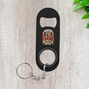 Bier Darts Slaap Herhalen - Dart Speler Mini Flessenopener