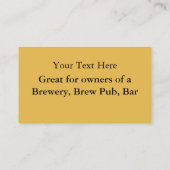 Bier de nationale Drink Retro Visitekaartje (Achterkant)