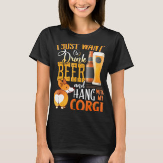 Bier Drink bier en hangt bij mijn corgi T-shirt