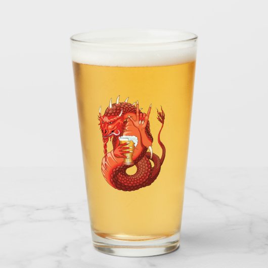 Bier Drink Dragon Glas (Voorkant gevuld)