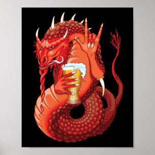 Bier Drink Dragon Poster