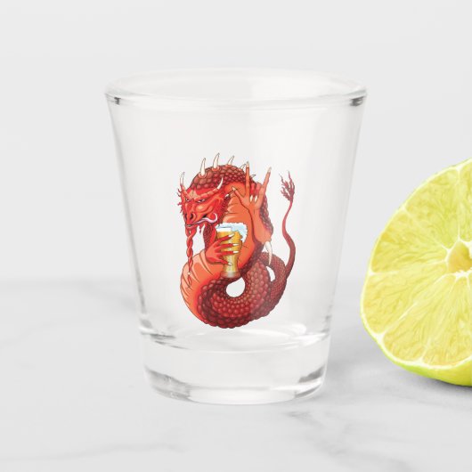 Bier Drink Dragon Shot Glas (Voorkant)