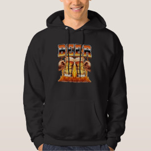 Bier Drink Drinker Flames 90s Bootleg Style Hoodie