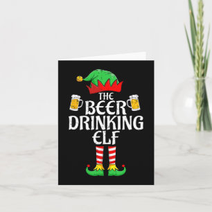 Bier Drink Elf Matching Family - kerstgroep Kaart