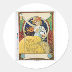 Bier Drink en kunst Ronde Sticker