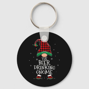 Bier Drink Gnome Xmas familie die Kerstmis aanpast Sleutelhanger