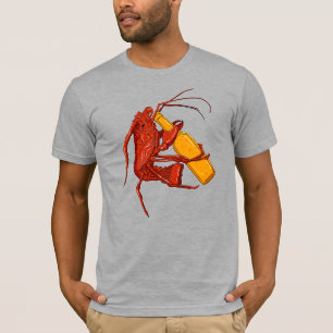 Bier Drink Lobster Funny Seafood Gag Graphic T-shirt