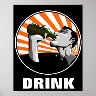 Bier drink poster propagandasstijl