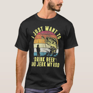 Bier drinken en mijn hengel trekken Vissen Drinken T-shirt