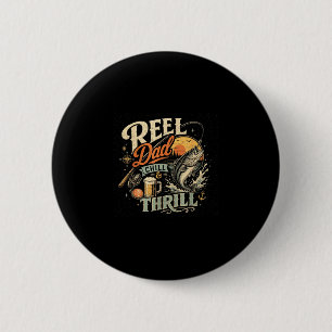 Bier drinkende visser vader retro vintage vaderdag ronde button 5,7 cm