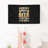 Bier Drinker Country Music Bier Drinken Verjaardag Spandoek (Insitu)