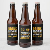 Bier Drinker Drink Meer Bier Etiket (Flessen)