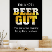 Bier Drinker geen BEER GUT Birthday Poster (Keuken)