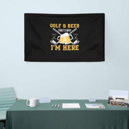 Bier drinker golf en bier verjaardag spandoek (Beurs)